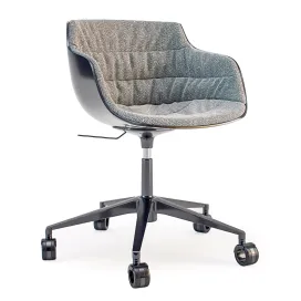 Mdf italia chair flow slim padded point star base on castors